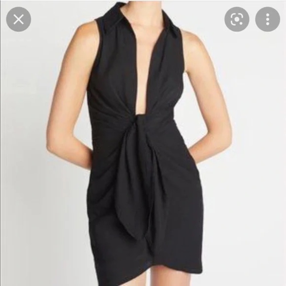 Black Sleeveless Shirt Dress Size 10 - Picture 3 of 4
